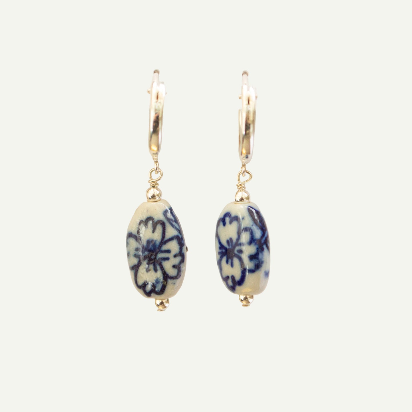 Blue Willow Oval Hoops