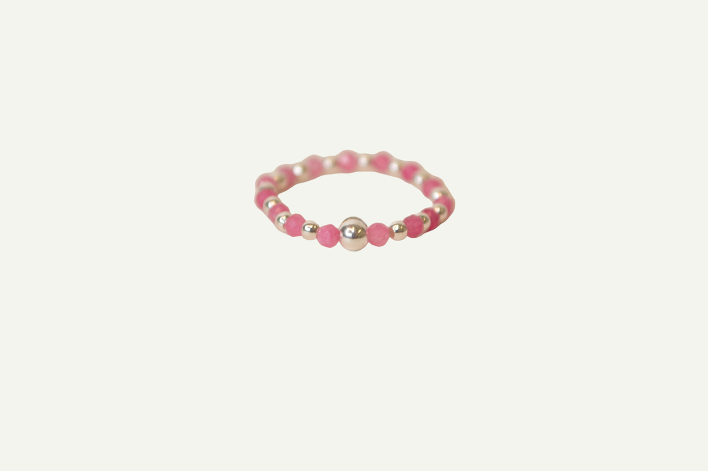 Pink Opal Beaded Ring