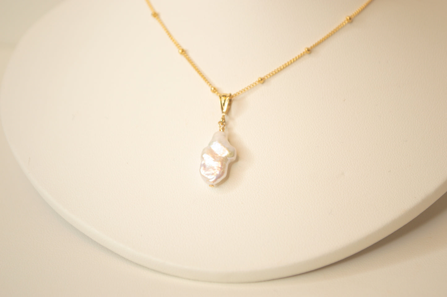 celestial pearl cross necklace