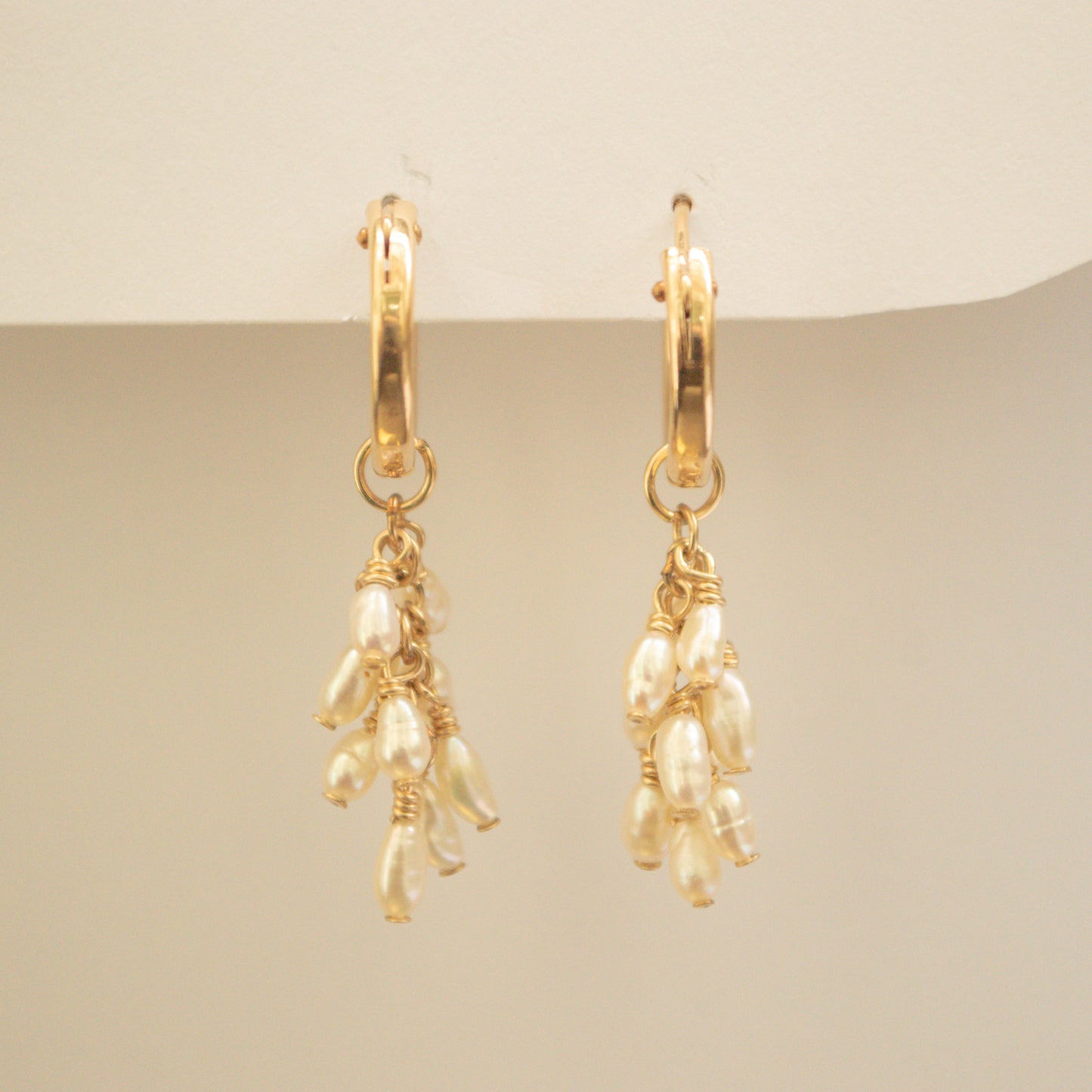 Stream Of Pearls Hoops