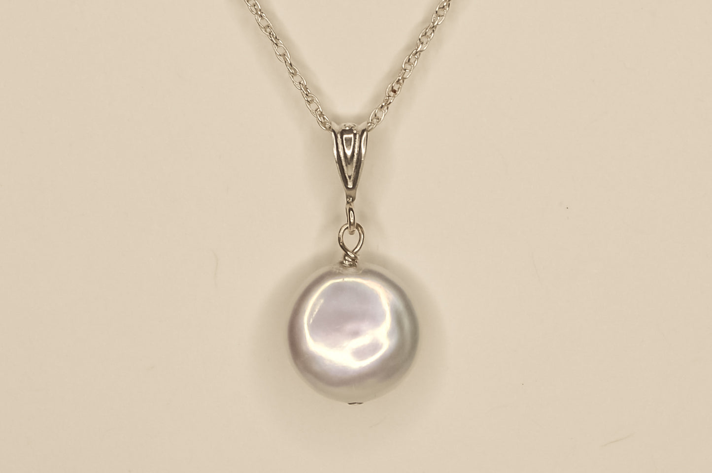 Coin Pearl Drop Necklace