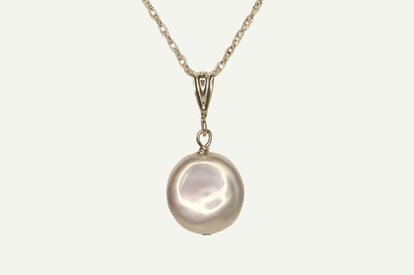 Coin Pearl Drop Necklace
