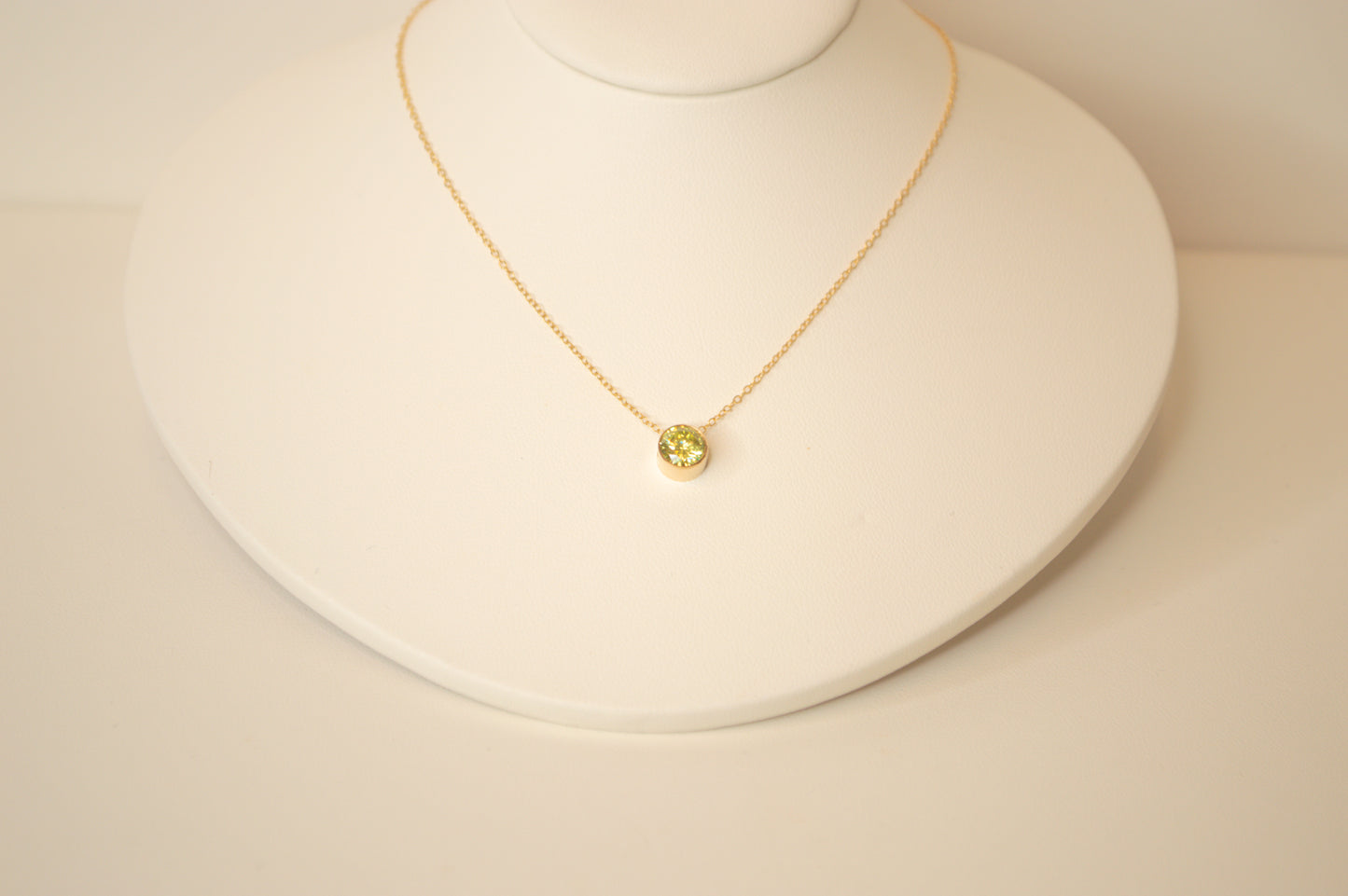 Bezeled Birthstone Necklace