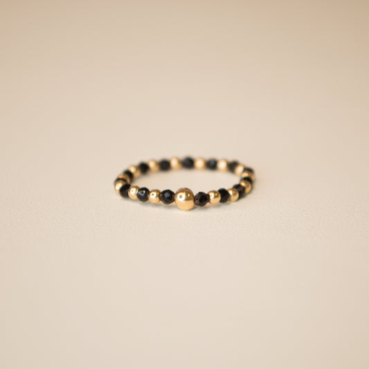 Onyx Beaded Ring