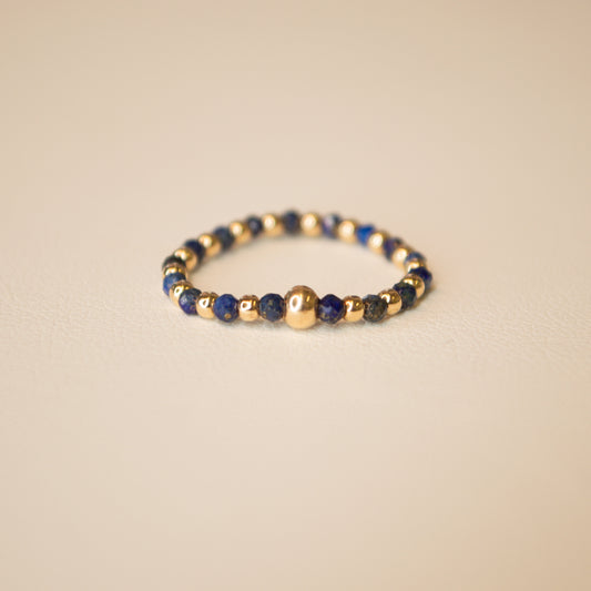 Blue Beaded Ring