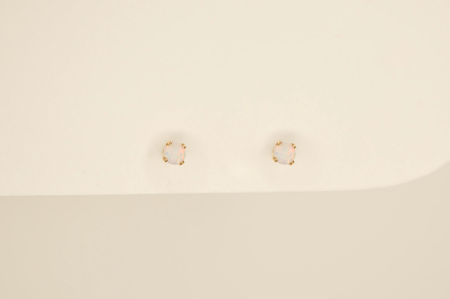Gold opal studs