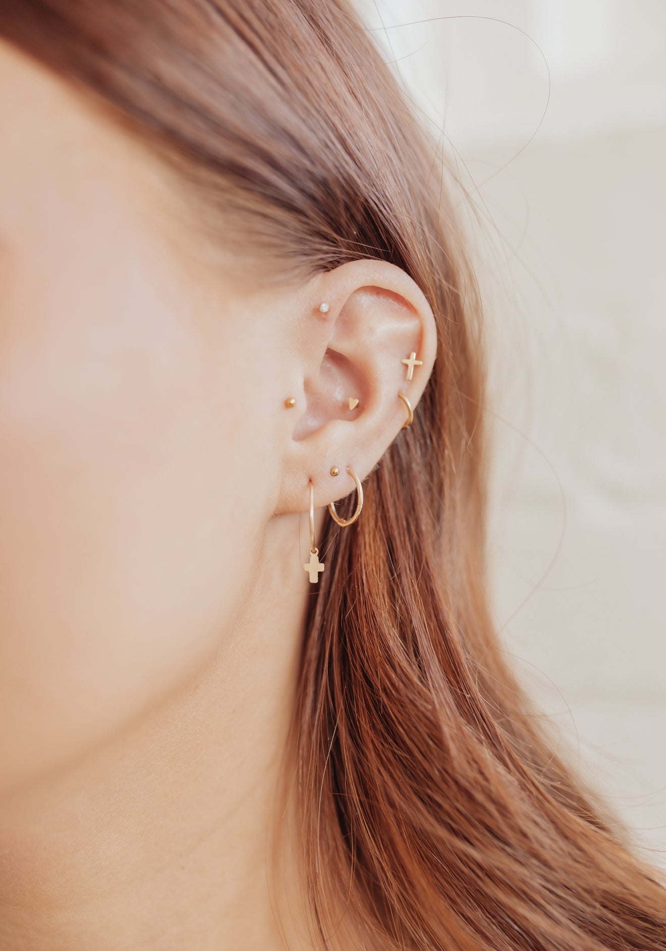 Dainty Cross Hoops