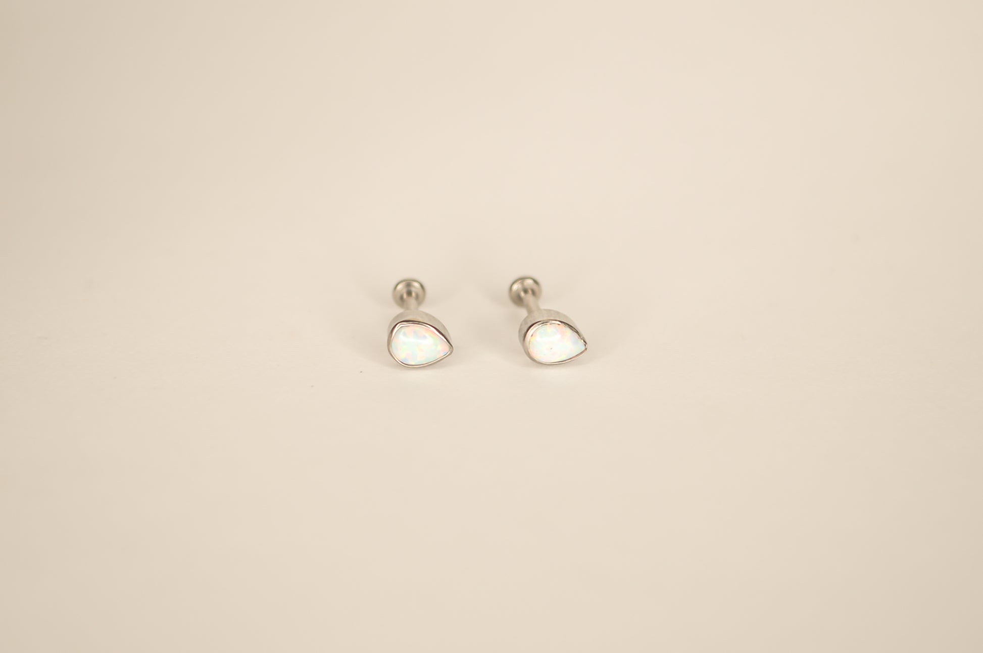 Silver opal flatback studs
