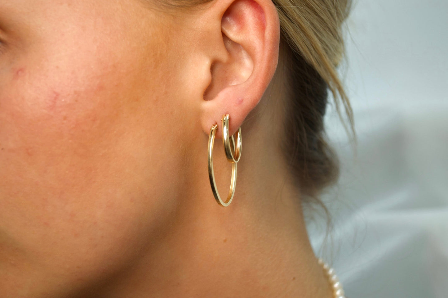 Gold oval hoops 40mm 16mm