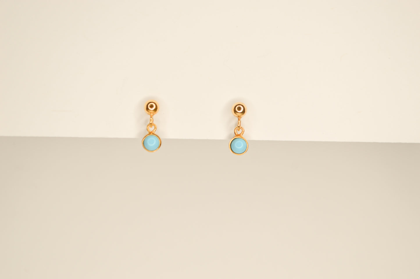 Tiny Turquoise Drop Stud