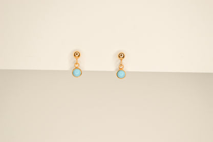 Tiny Turquoise Drop Stud