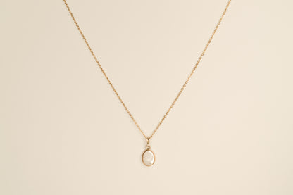 Mother of Pearl Bezel Necklace