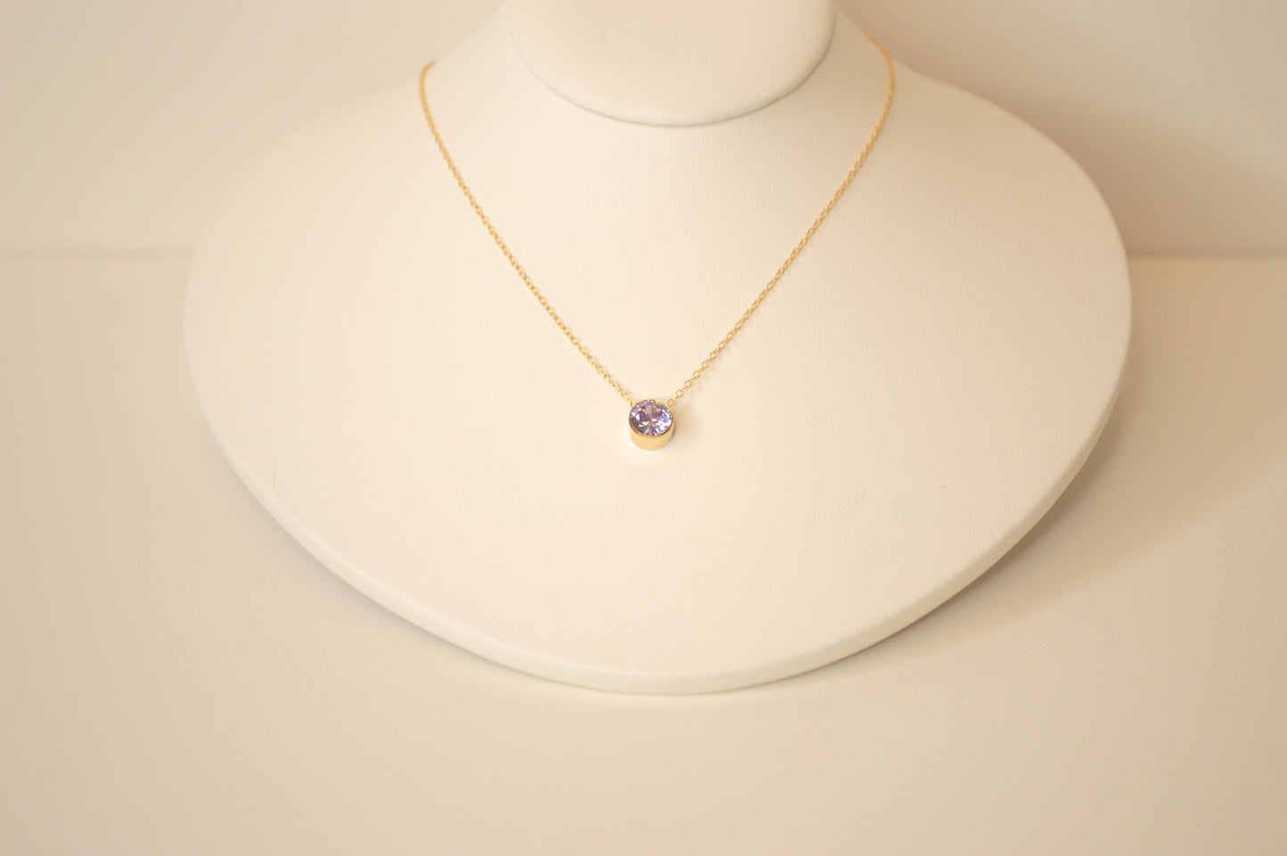 Bezeled Birthstone Necklace