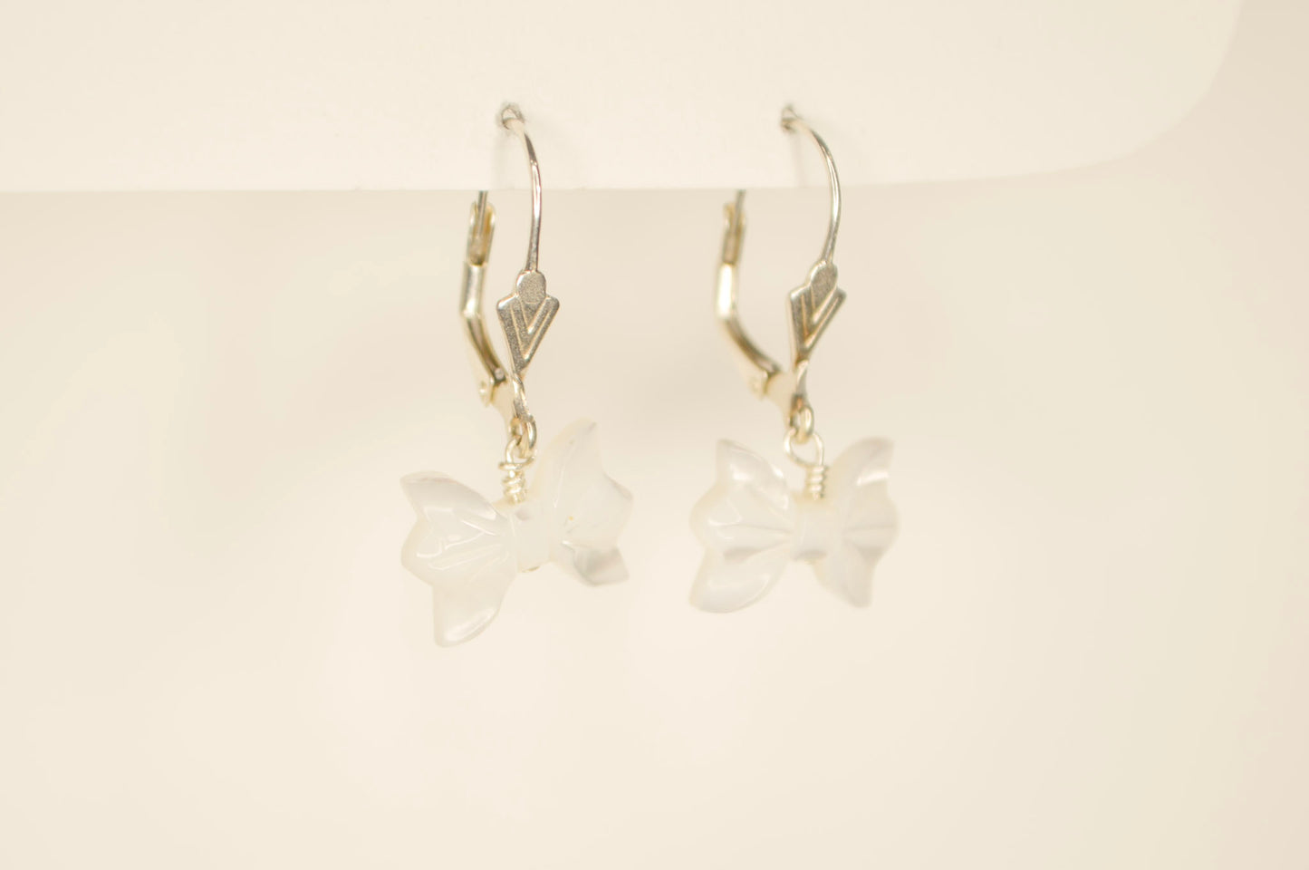 Mother of Pearl Bow Hoops