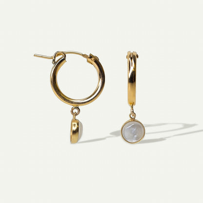 Mother of Pearl Bezel Hoops
