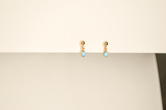 Tiny Turquoise Drop Stud