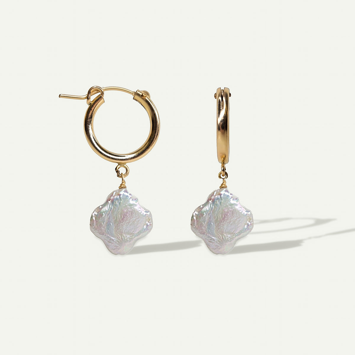 Clover Pearl Hoops