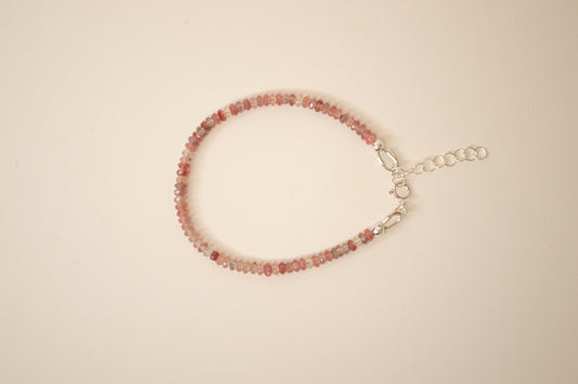 Red Labradorite Beaded Bracelet