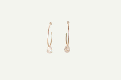 Dainty Crystal Teardrop Hoop