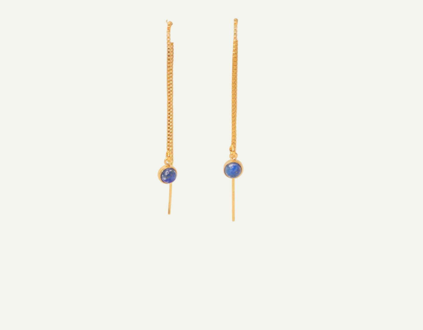 Lapis Tiny Bezel Threaders