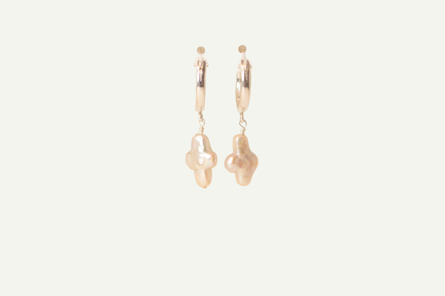 Celestial Cross Pearl Hoops