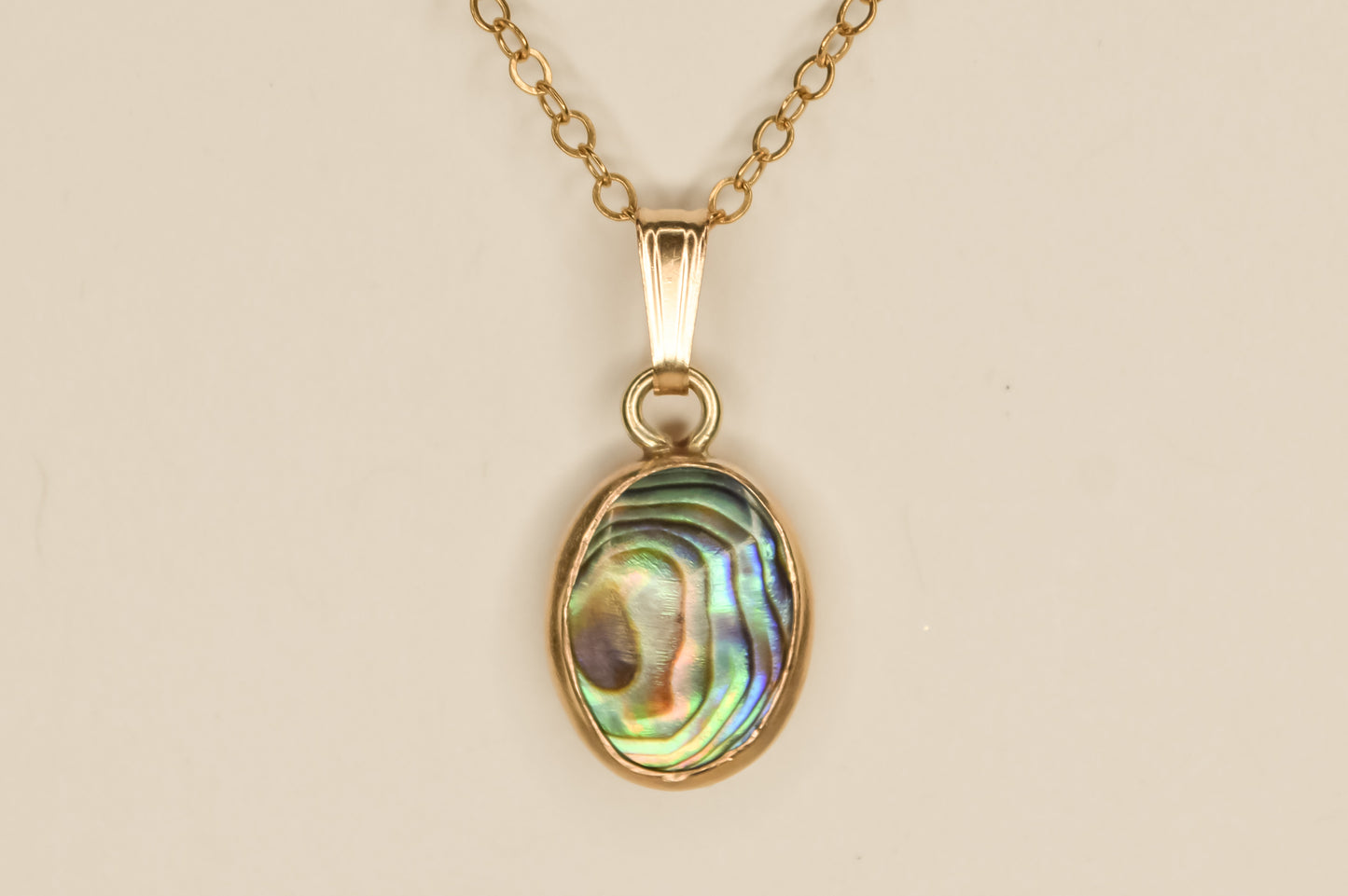 Green Paua Bezel Necklace