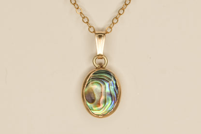 Green Paua Bezel Necklace