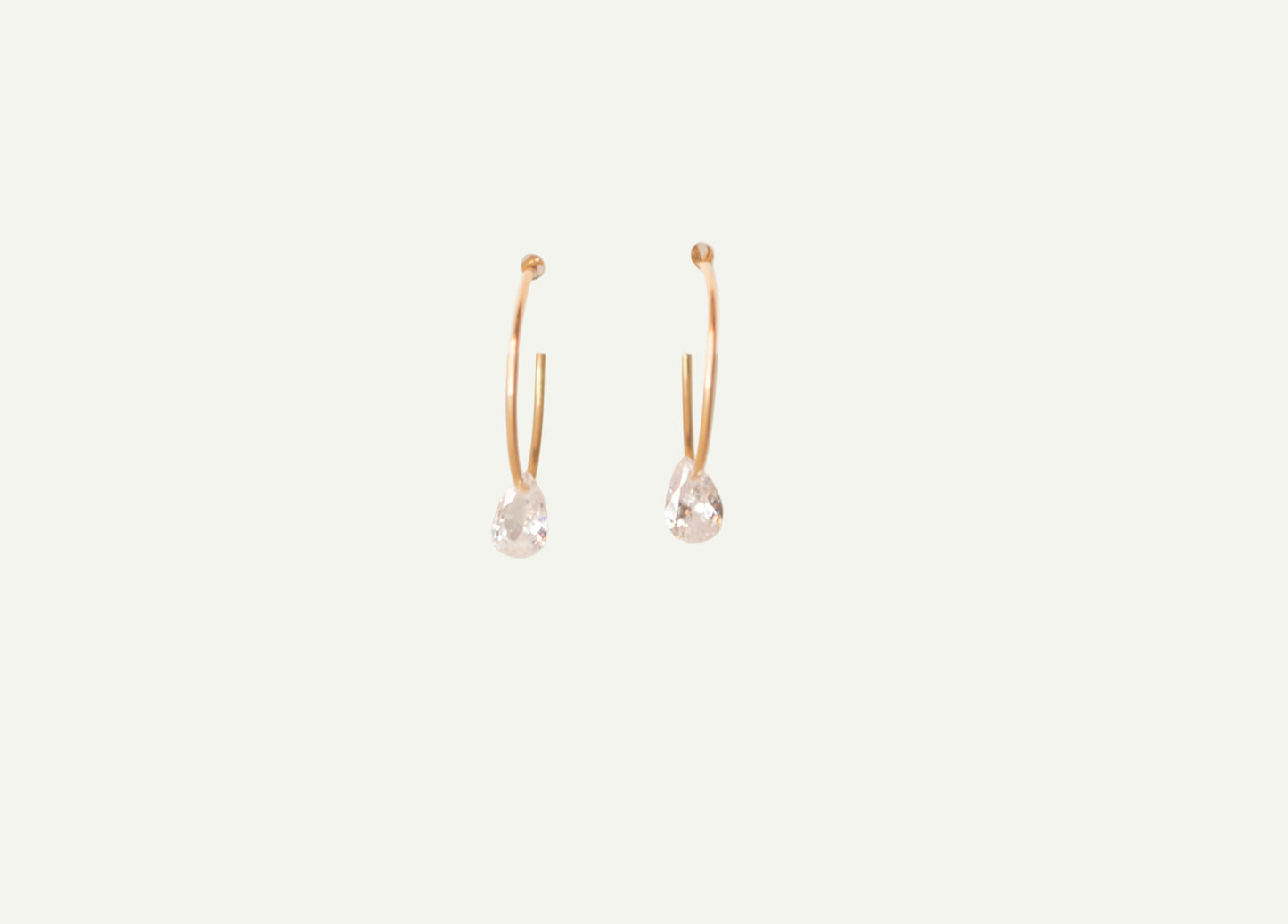 Dainty Crystal Teardrop Hoop