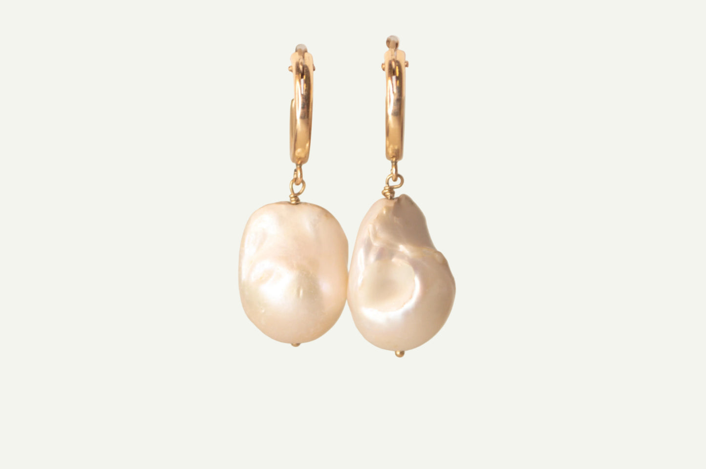 Large Baroque pearl hoops