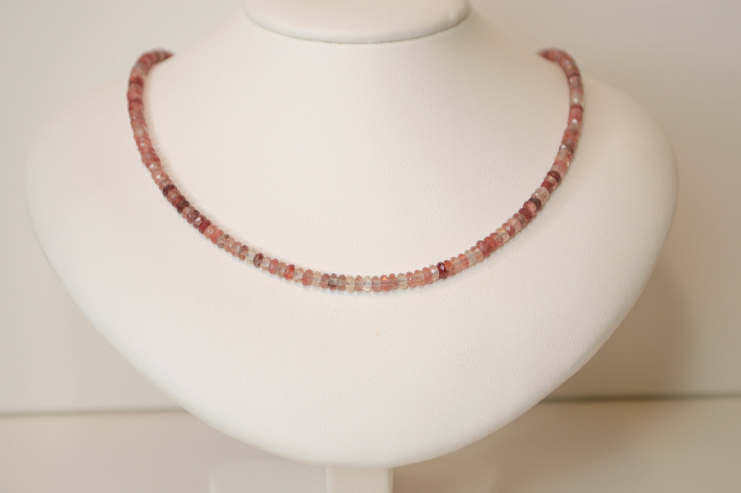 Red Labradorite Beaded Necklace