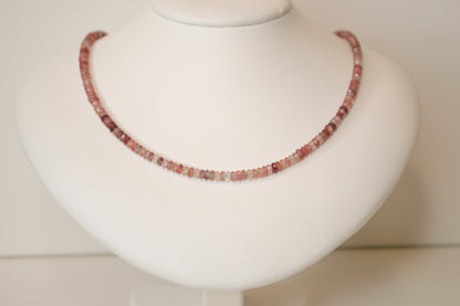 Red Labradorite Beaded Necklace