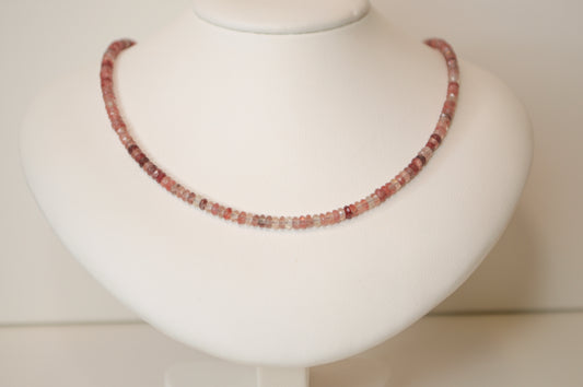 Red Labradorite Beaded Necklace