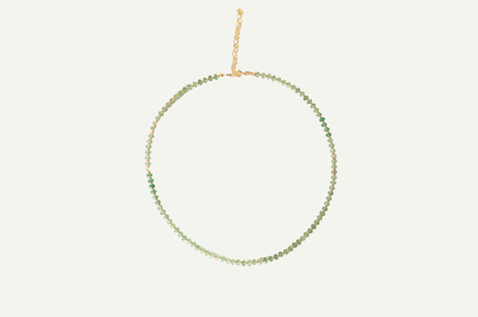 Green Chalcedony Beaded Necklace