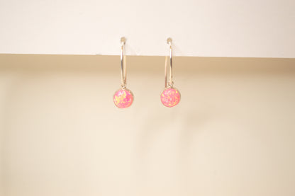 Hot Pink Opal Earwire