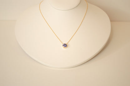 Bezeled Birthstone Necklace