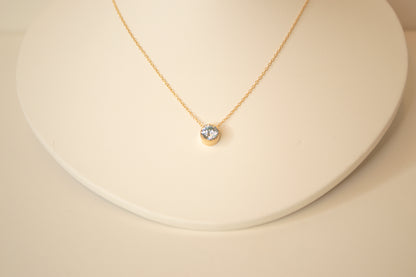 Bezeled Birthstone Necklace