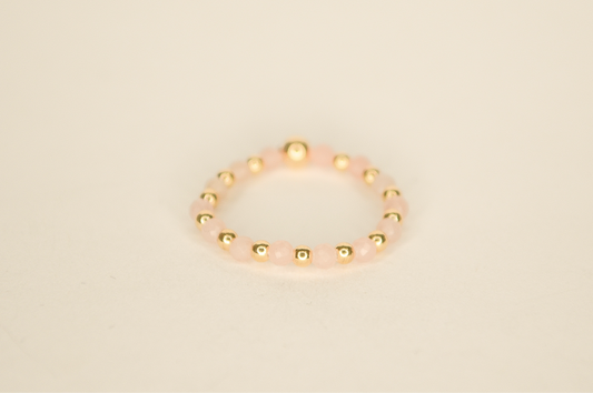 Rose Quartz Beaded Ring