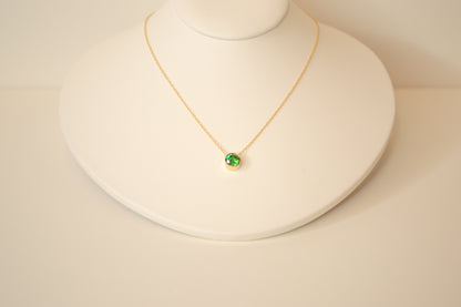 Bezeled Birthstone Necklace