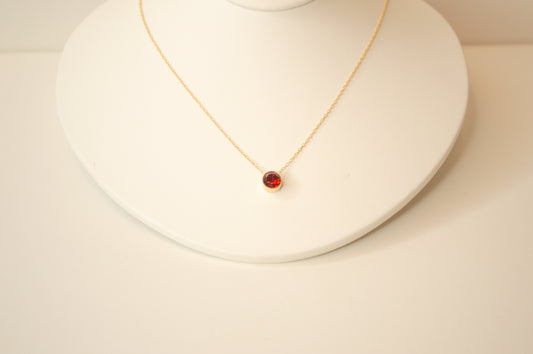 Bezeled Birthstone Necklace