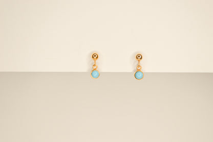 Tiny Turquoise Drop Stud