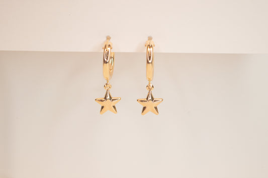 Puffy Star Hoops