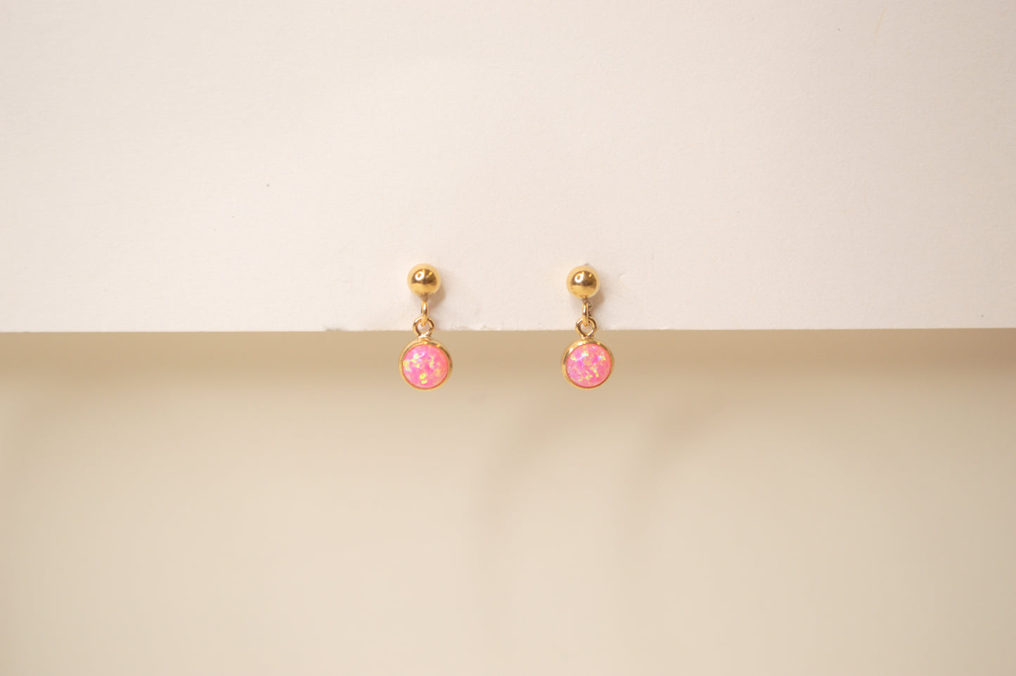 Hot Pink Opal Drop Stud