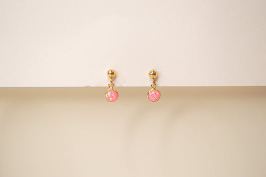 Hot Pink Opal Drop Stud