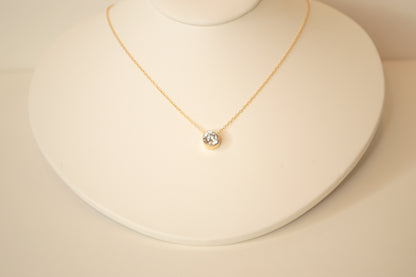 Bezeled Birthstone Necklace