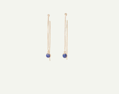 Lapis Tiny Bezel Threaders