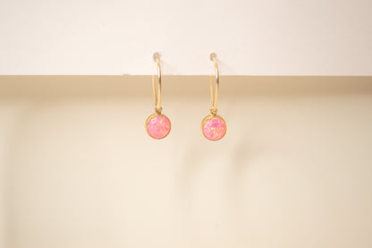 Hot Pink Opal Earwire