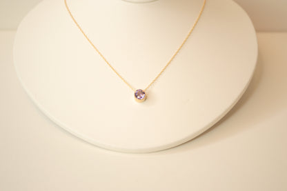Bezeled Birthstone Necklace