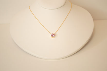 Bezeled Birthstone Necklace