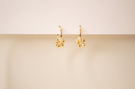 Beaded Flower Eternal Hoops