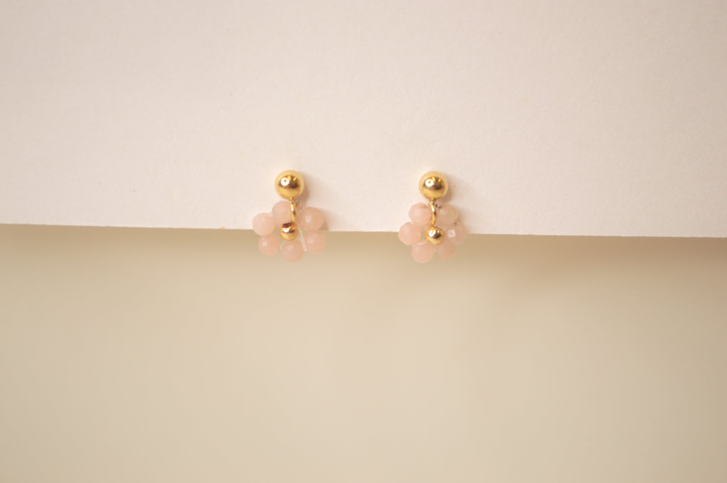 Rose Quartz Blossom Stud